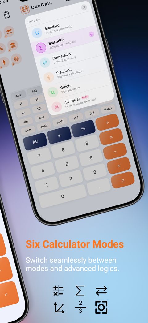 CueCalc App Store — Six Calculator Modes