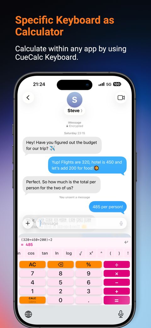 CueCalc App Store — Specific Keyboard as Calculator